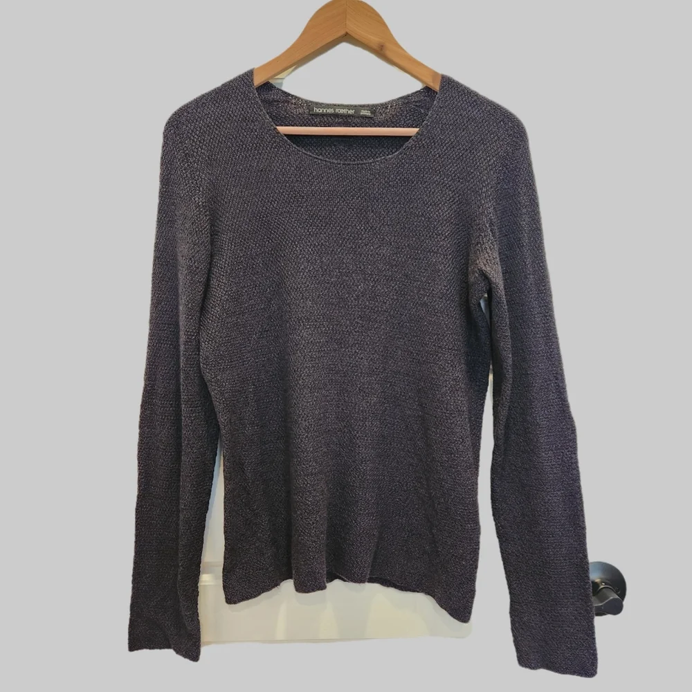 Sz M Hannes Roether 100% Merino Wool Knit Sweater - Picture 2 of 8